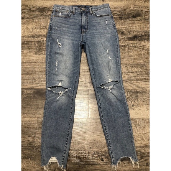 Lucky Brand Denim - Lucky Brand Jeans Women Sz 10/30 Bridgette Skinny High Rise Denim Raw Hem F3